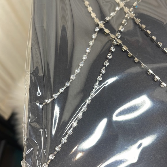 NWT- NEW! LAP DANCE RHINESTONE CRISS CROSS BRA OSFM - Picture 8 of 10